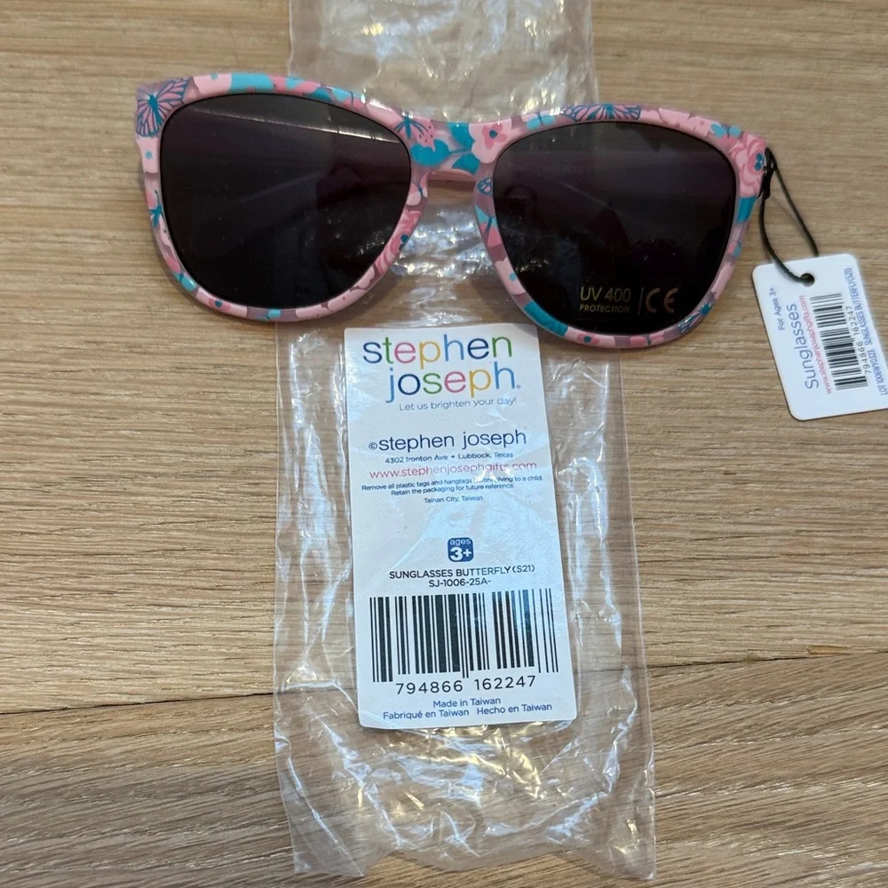 NWT Stephen Joseph Bundle of 2 Pair of Kids Sunglasses - Pink and Multicolor